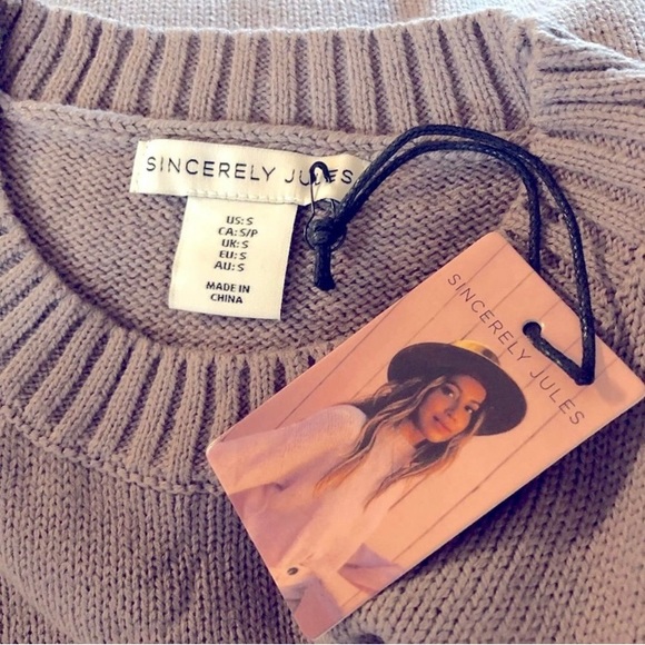 “Sincerely Jules” taupe skull print sweater-new - Picture 2 of 5